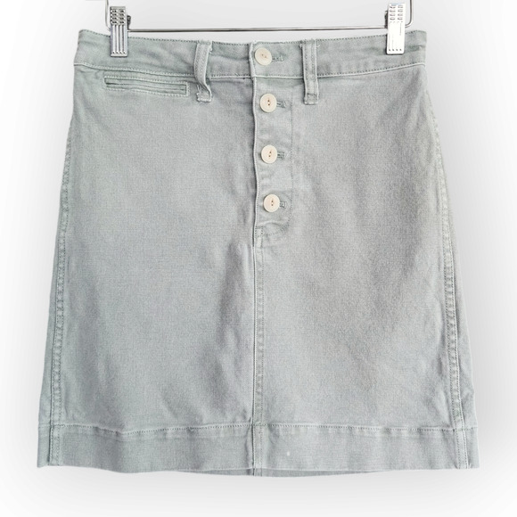 Madewell Dresses & Skirts - Madewell Light Green High Waisted Jean Mini Skirt 26